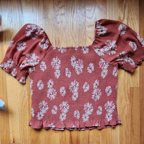 Madewell Georgette Cropped Puff-Sleeve Top - Picture 5 of 6